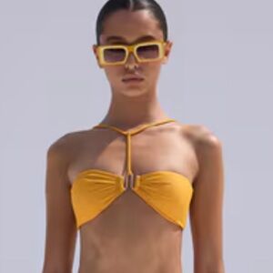Cult Gaia Ceres Bandeau Bikini Top Marigold Size M New